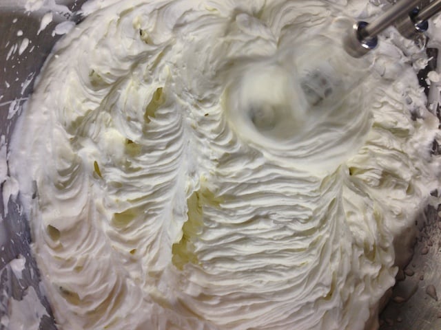 image of Chantilly cream whipped with a hand mixer for cream puffs