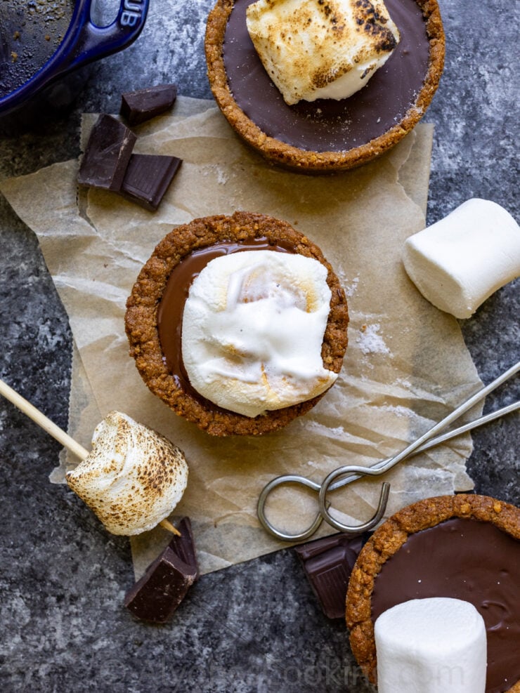image of homemade S'mores tarts