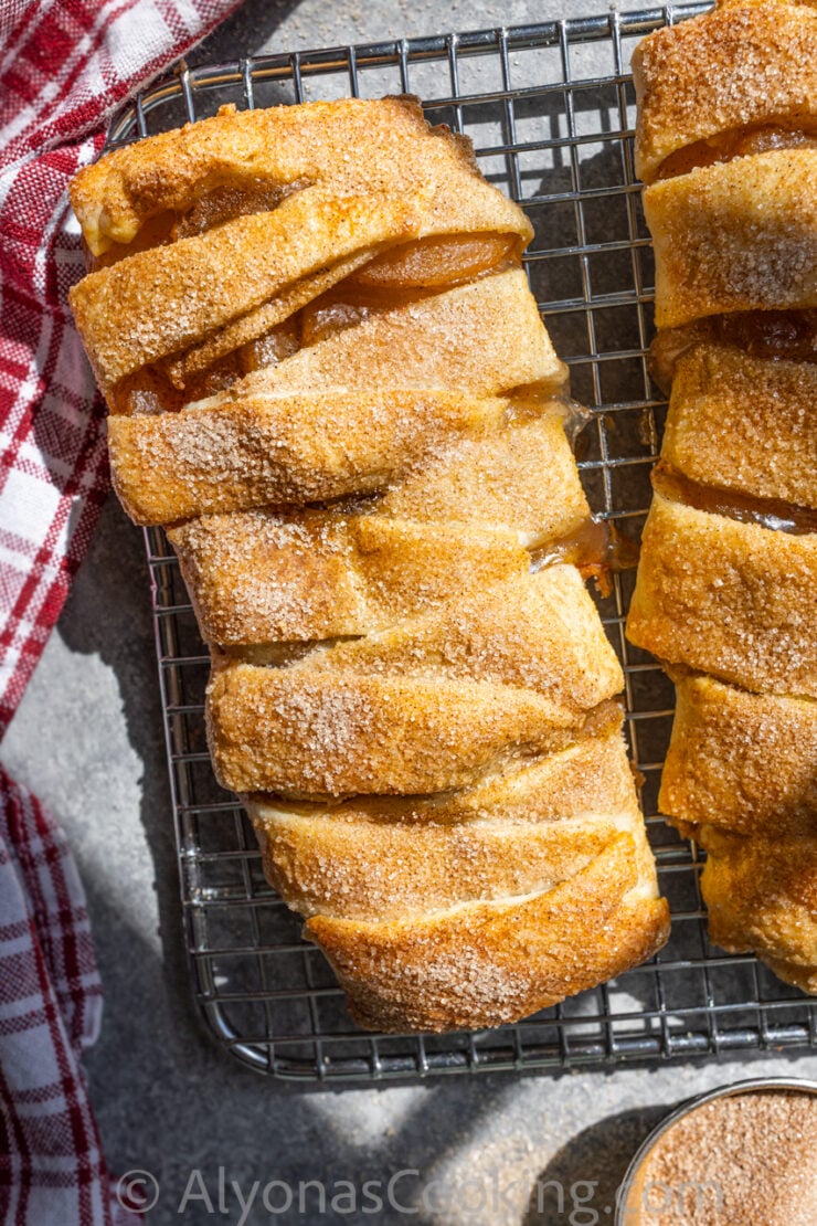 image of homemade apple hand pies that are braided