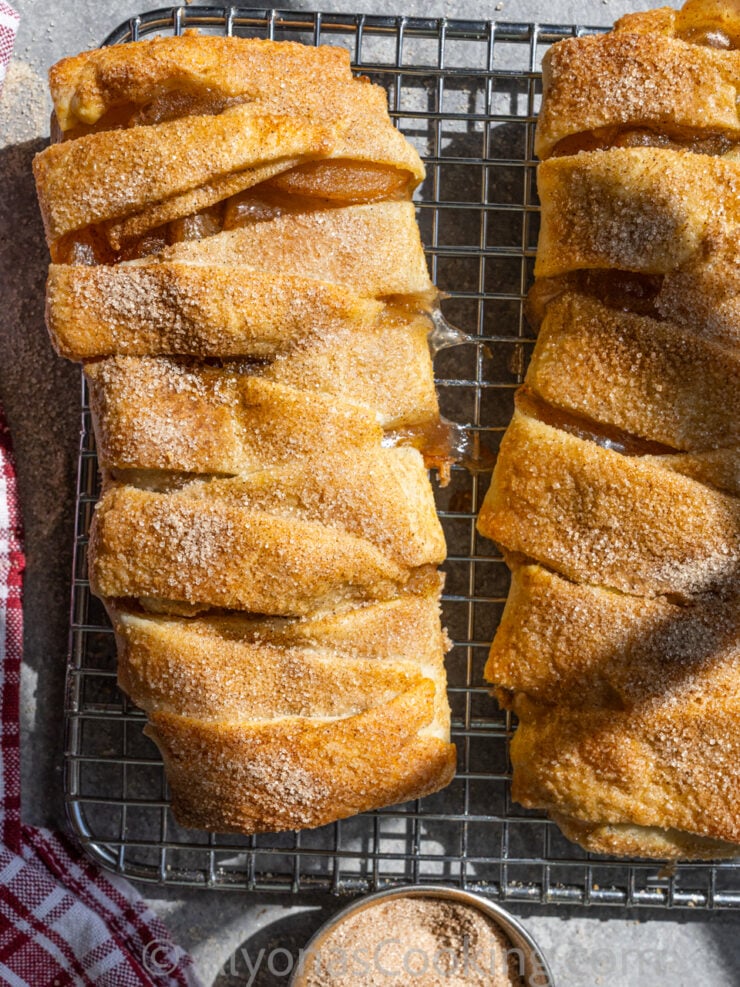 image of homemade apple hand pies that are braided