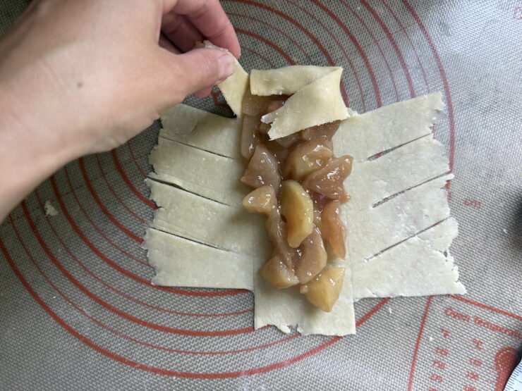 image of braiding apple hand pies