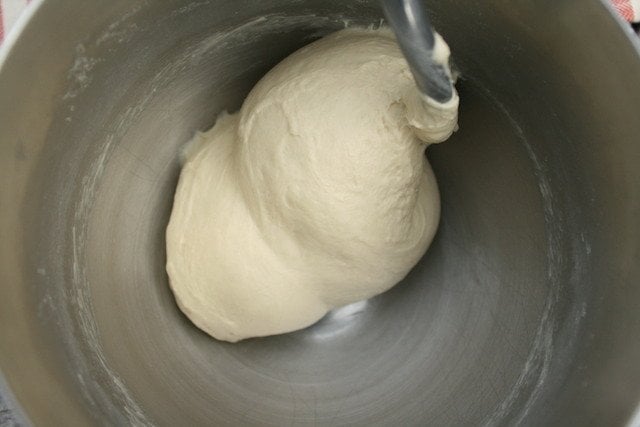 Vareniki dough kneaded in a stand mixer