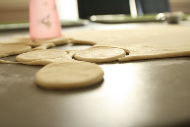 cut out Vareniki dough