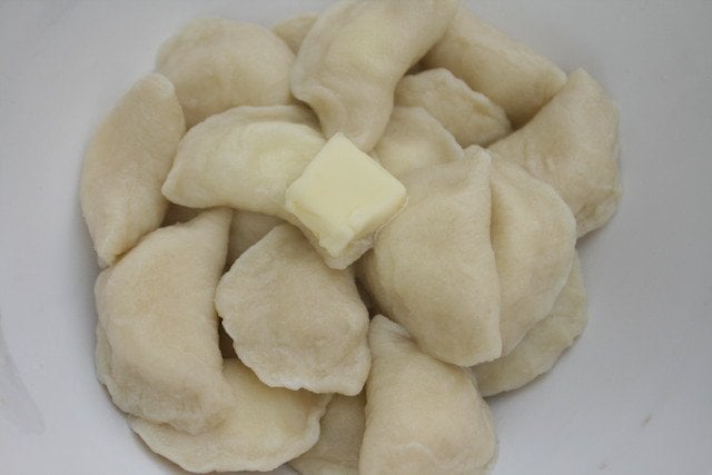 ready Vareniki (boiled and tossed in butter)