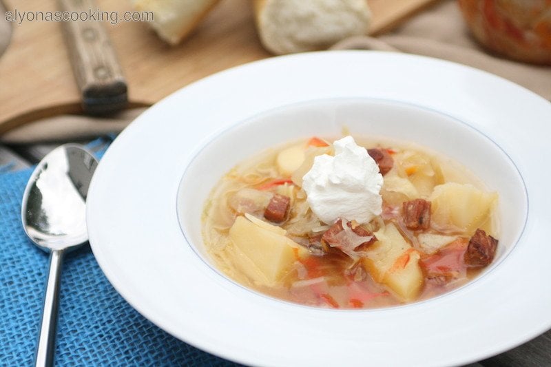 Salami Cabbage Blend Borscht {Soup} Alyona’s Cooking