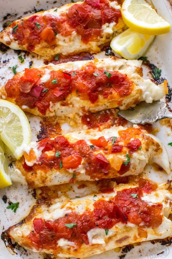 Fish with Mango Peach Salsa (EASY and Scrumptious)