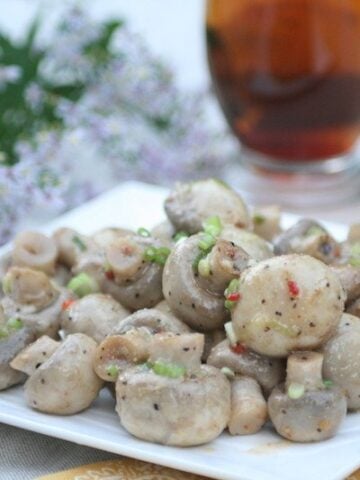 marinated-mushroom-salad-italiandressing-russian salad-Ukrainian salad- side
