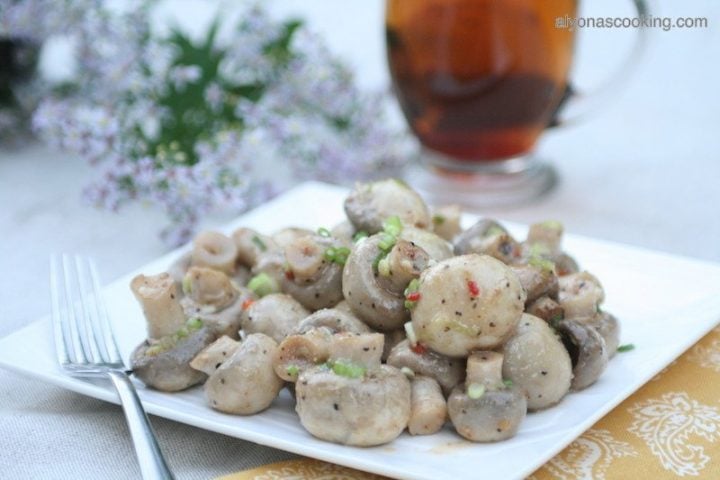 marinated-mushroom-salad-italiandressing-russian salad-Ukrainian salad- side