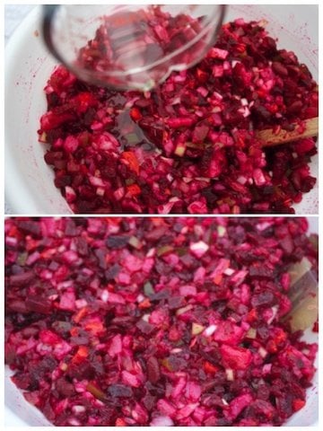 mixed vinaigrette Ukrainian salad dressing.