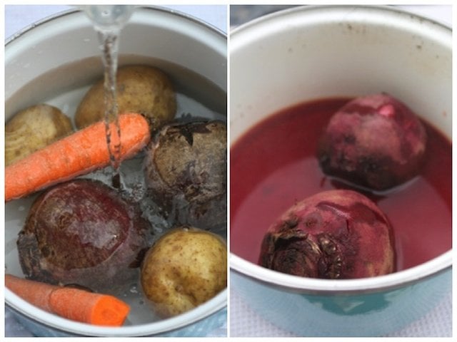 How to make Vinaigrette salad (boiling the vegetables)