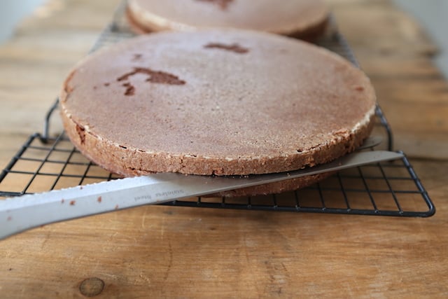 Sliced cake layers