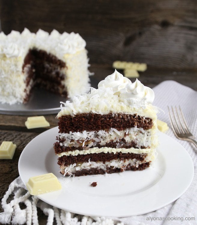Slice of Raffaello cake