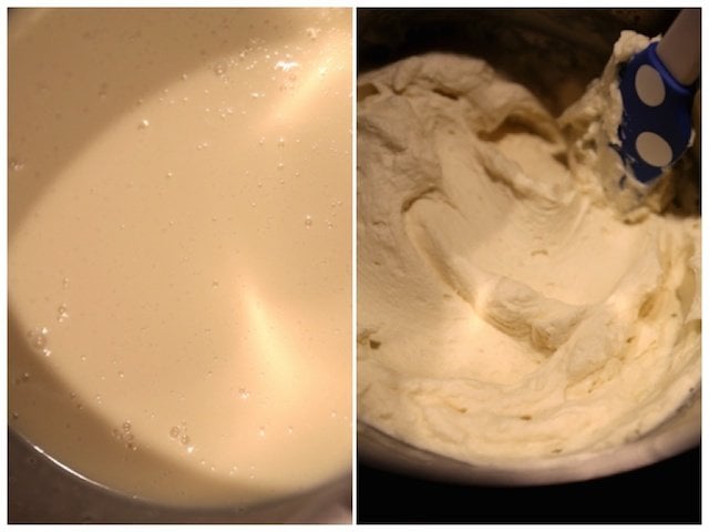 Whipping white chocolate frosting