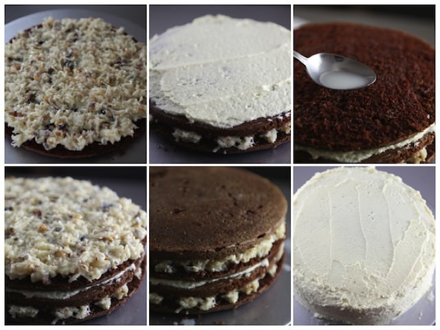 Layering the Raffaello cake