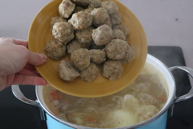 Step 7: Adding meatballs