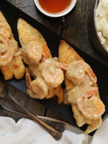 tilapia loins in creamy wine sauce-shrimp-wine-sauce-heavy cream-seafood recipe-easy