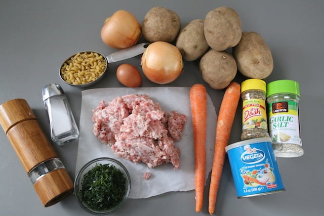 Ingredients for Russian Meatball Soup
