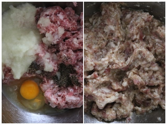 Step 2: Combining meatball mixture