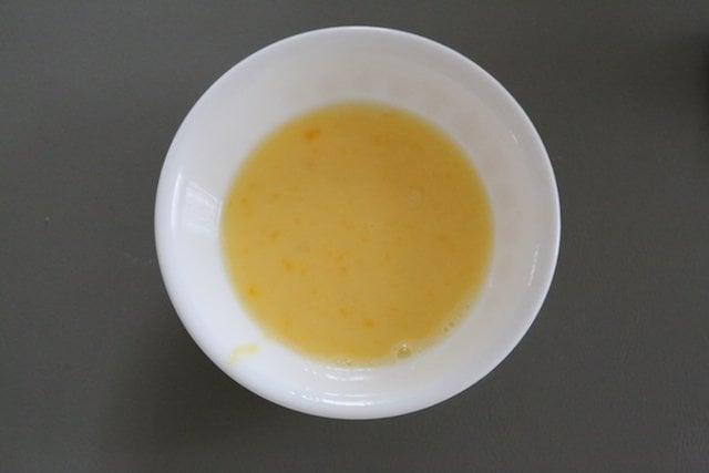 Egg wash using the reserved egg white from the cheese filling Egg wash for cheese Danish