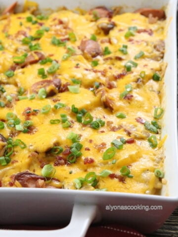 potato and franks-loaded potato casserole, scalloped potatoes