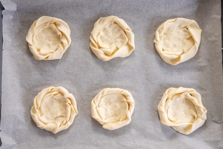 prepared puff pastry dough for filling with cream cheese