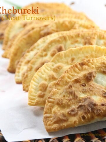 chebureki-meat turnovers- pork turnovers