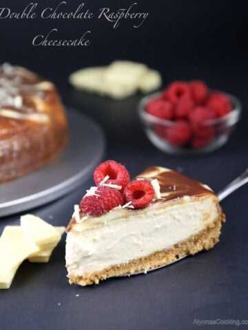 double chocolate raspberry cheesecake