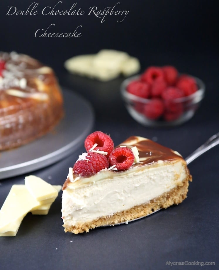 double chocolate raspberry cheesecake