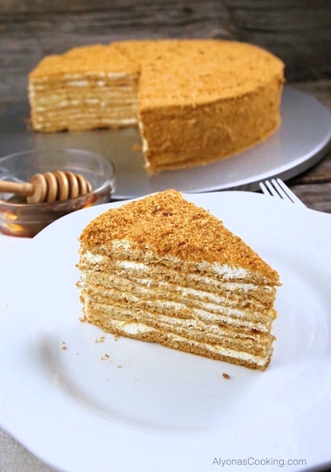 Russian-Store CopyCat Honey Cake Recipe (Medovik)