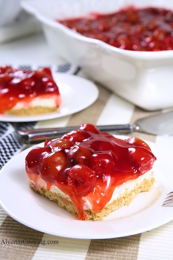 Cherry Pretzel Cheesecake Dessert Alyona's Cooking