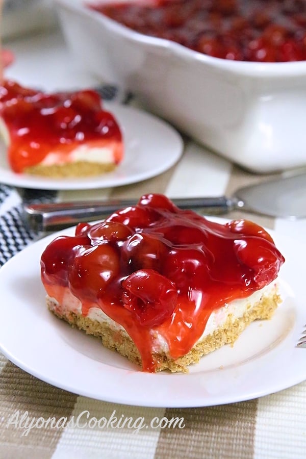 cherry,pretzel,cheesecake,dessert