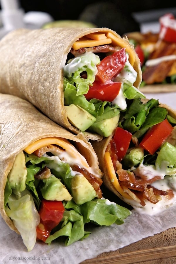 Avocado Bacon and Ranch Wraps (Avocado BLT Recipe) Alyona's Cooking