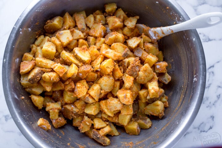 taco bell potatoes tossed in a fiesta coating and oil