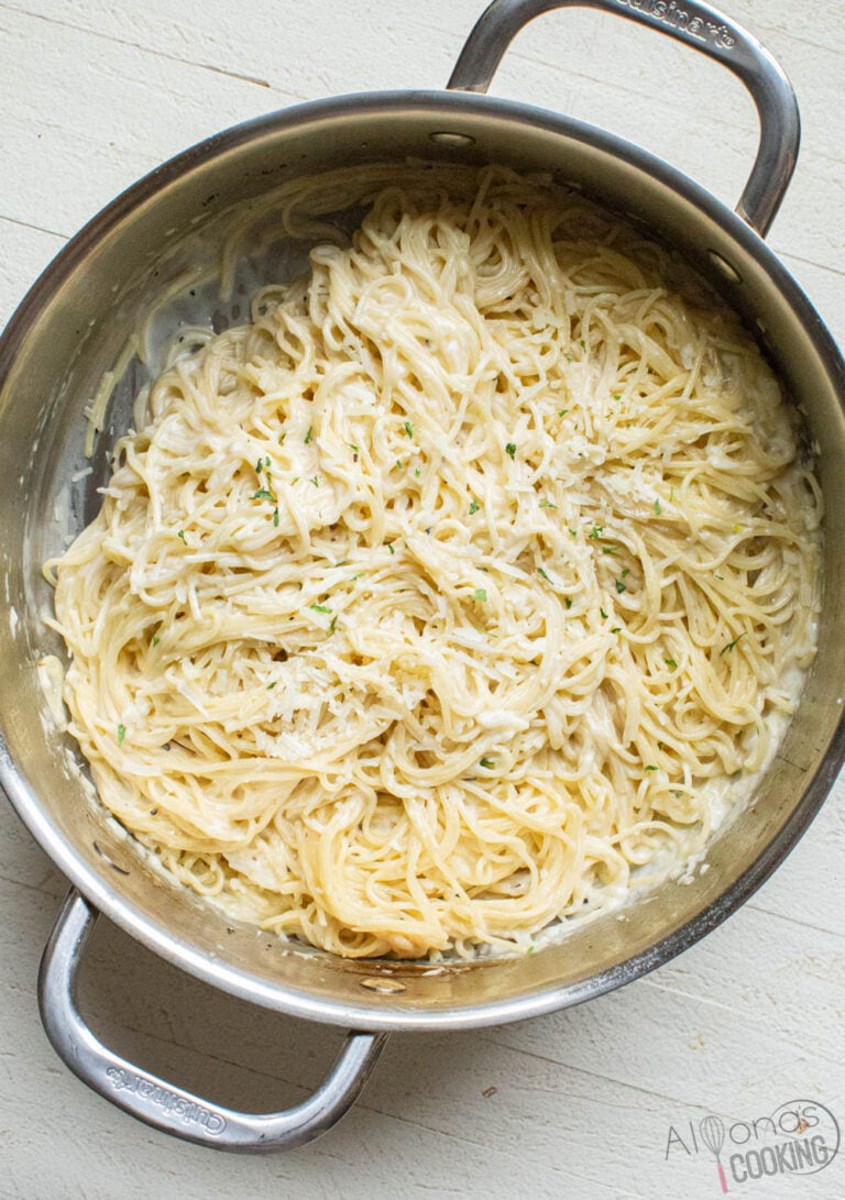 (10Minute) Creamy Angel Hair Pasta Alyona’s Cooking