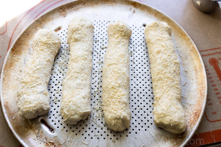 rolled up Costco chicken bakes made at home