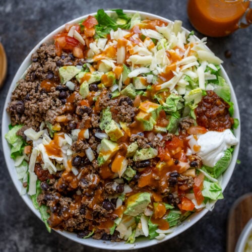 taco salad with catalina dressing Classic White Long Sleeve Button Down Tech Shirt main image 1