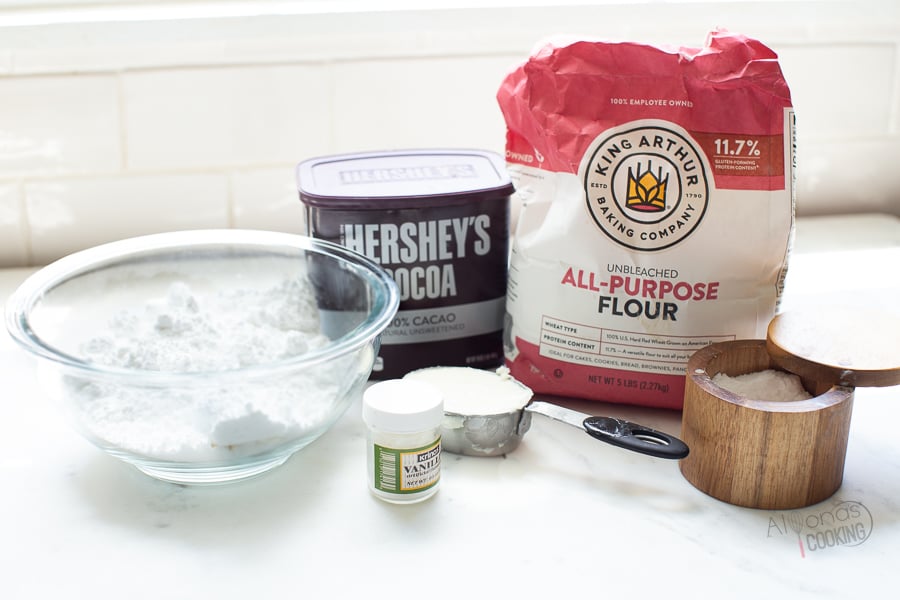 ingredients for a brownie recipe like the box brownie mix 