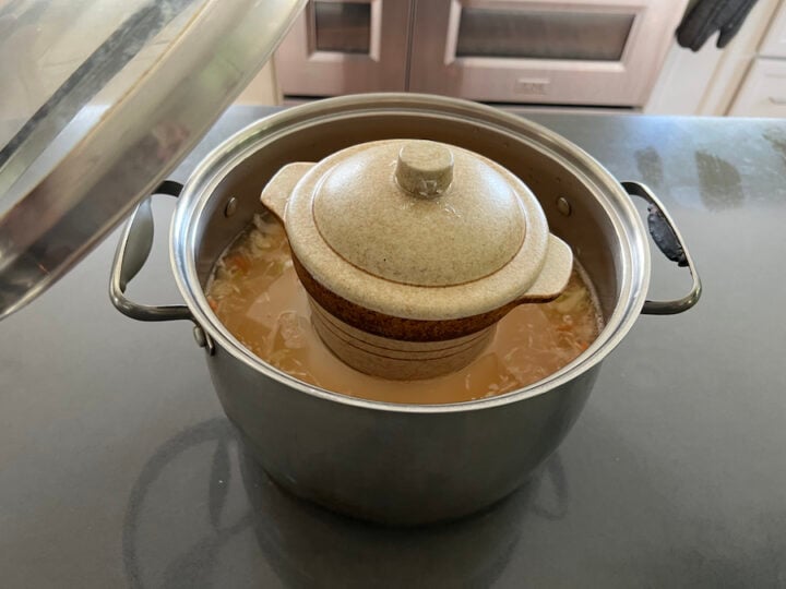 saurkraut weighed down with an old crock