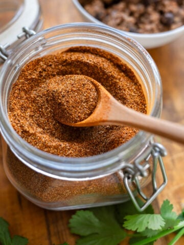 homemade taco seasoning mix in a storage container