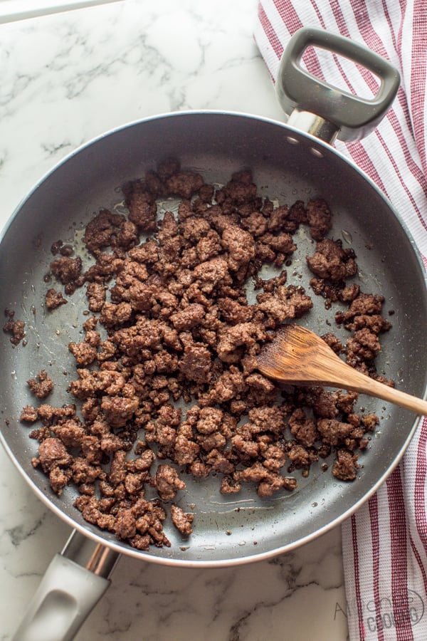 browned beef in hamburger helper