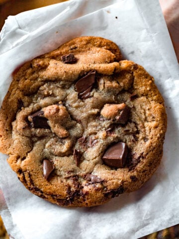 giant chocolate chip cookies like Panera Breads bakery-style big cookies in deli paper
