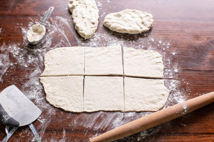 how to roll out the pie crusts and cut to transfer to a baking mold