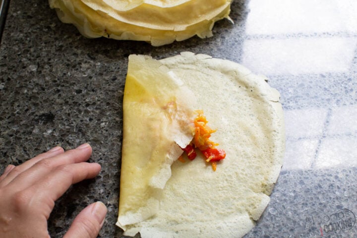 how to fold a savory crepe