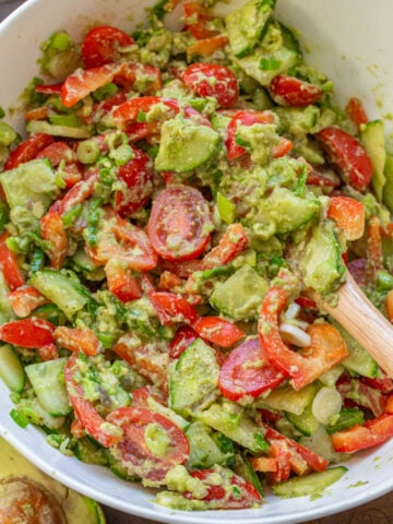 the best avocado salad with cucumbers and tomatoes