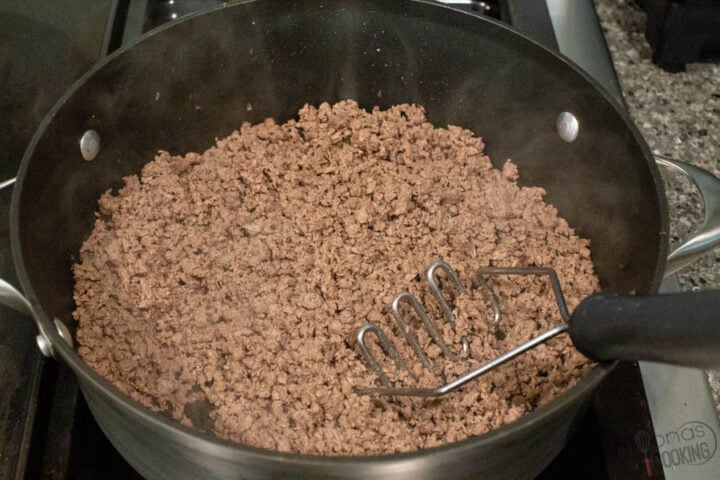 how to brown the meat in a skillet for lasagna with cream cheese