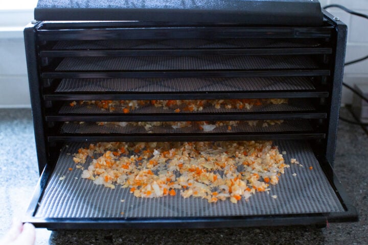 image of dehydrating vegetables for a seasoning mix