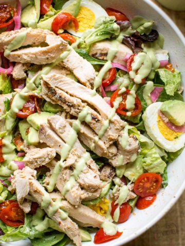 Green goddess cobb salad with green goddess dressing