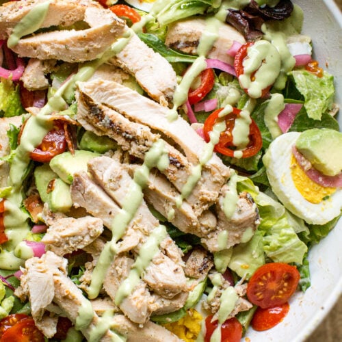 EASY Cobb Salad with Green Cobb Salad Dressing Recipe with Quick Cobb