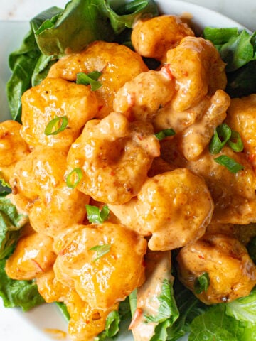 crispy and creamy Bang Bang shrimp