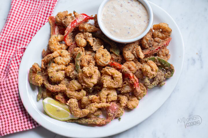 Serve Shrimp Fritto Misto with spicy ranch